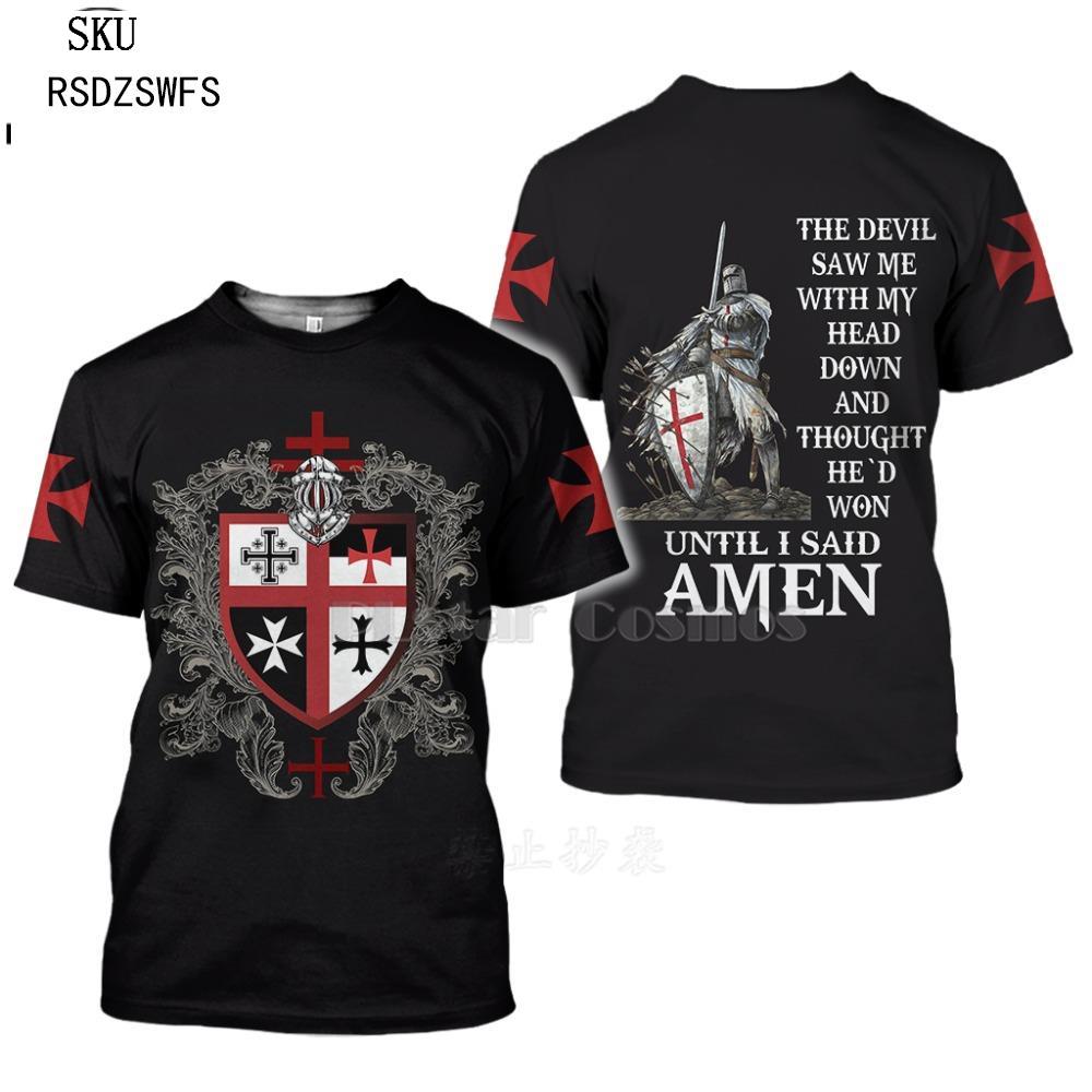 PLstar Cosmos All Over Printed Knights Templar 3d t shirts tshirt tees Winter autumn funny Harajuku short sleeve streetwear-7