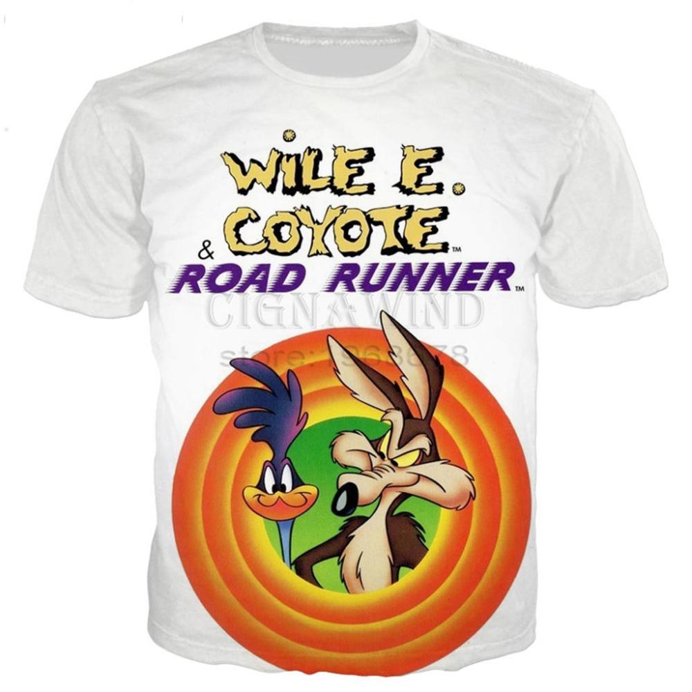 New Roadrunner & wile e coyot series t shirt men women 3D printed novelty fashion tshirt hip hop streetwear casual summer tops