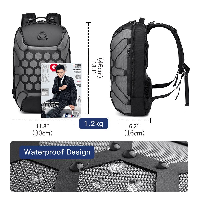 OZUKO New Fashion Men Backpack Anti Theft Backpacks for Teenager 15.6 inch Laptop Backpack Male Waterproof Travel Bag Mochilas