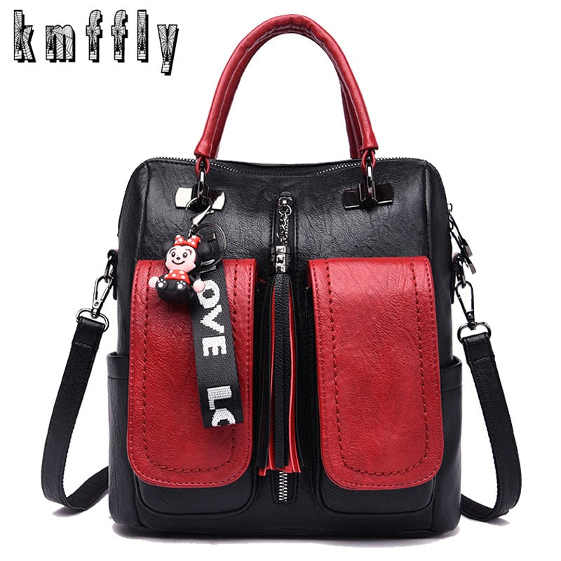 Women Backpacks Soft Leather Lady Travel Backpack School Bags for Teenage Girls Multifunction Women Shoulder Bags Mochilas