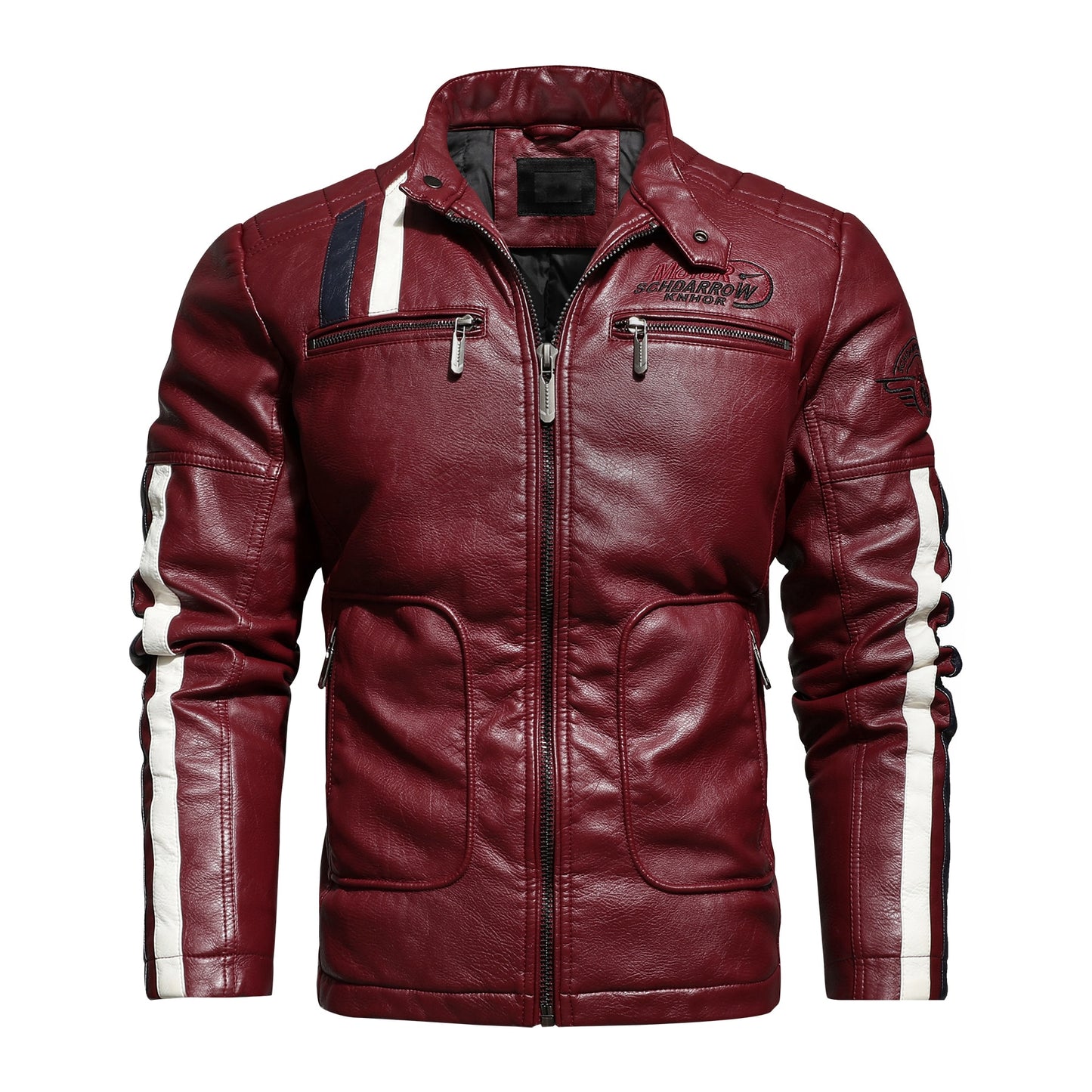 Aliksada Men Autumn Winter New Fashion Motor Biker Leather Jackets Coat Men Vintage Style Patchwork PU Faux Leather Jackets Men