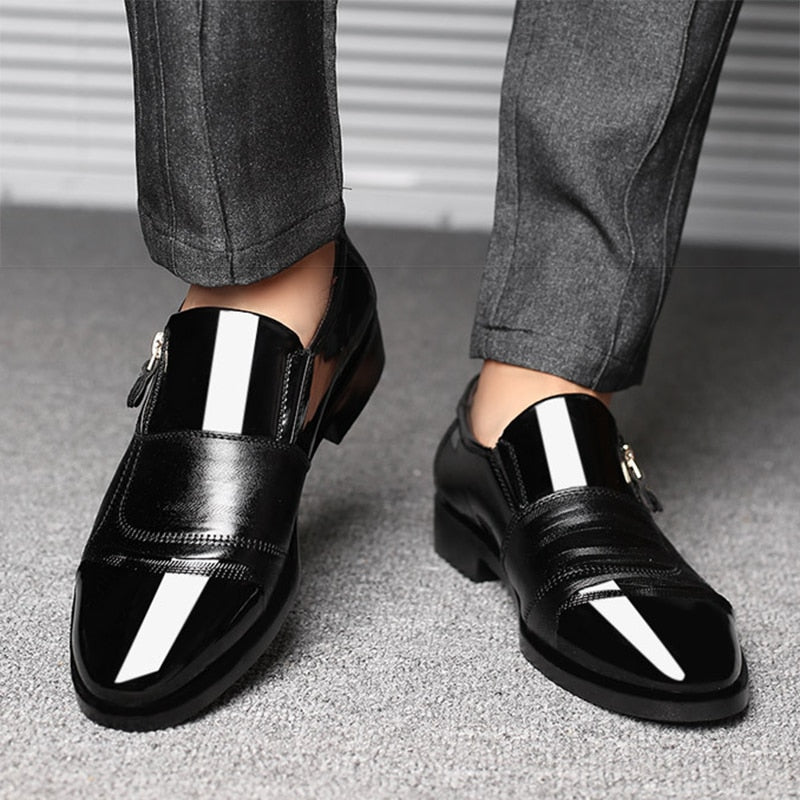 Classic Business Men&#39;s Dress Shoes Fashion Elegant Formal  Wedding Shoes Men Slip on Office Oxford Shoes for Men Black