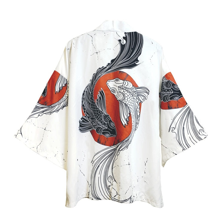 Summer Japanese Five Point Sleeves Kimono Mens And Womens Cloak Jacke Top Blouse Loose casual fashion plus oversized quick dry