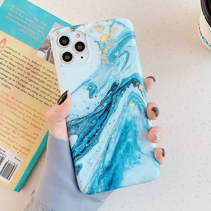 Art oil painting Texture Marble Phone Case For iphone 13 Cases For iphone X XR XS 11Pro Max 7 8Plus 12 12Pro INS Back Cover