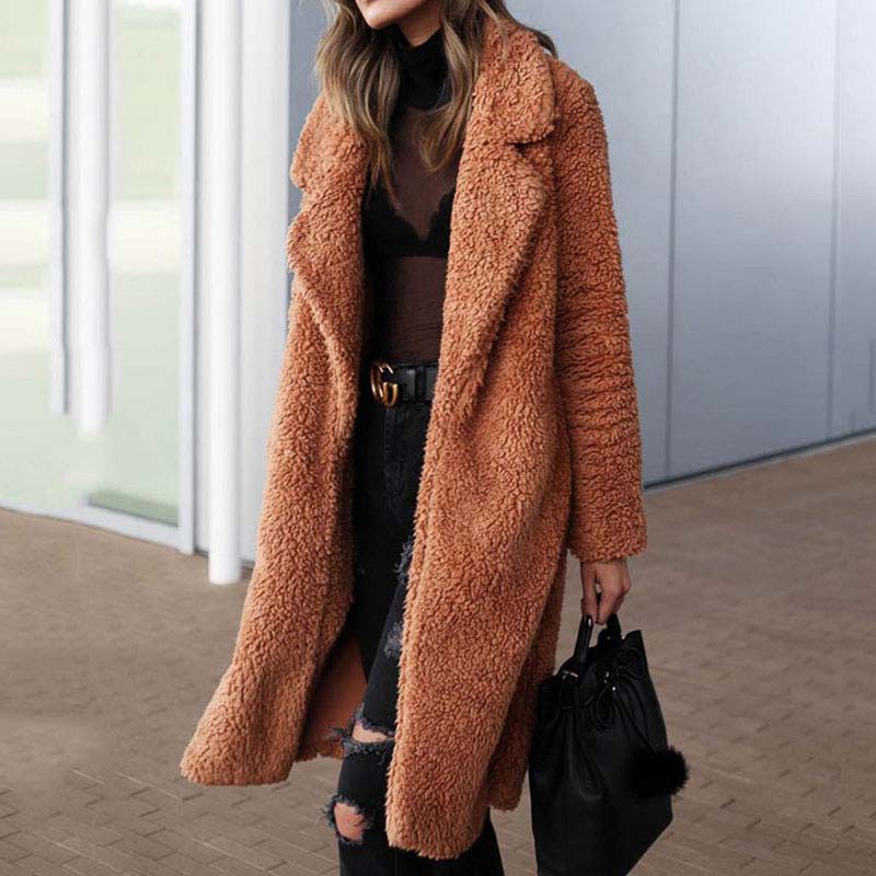 2022 Autumn Long Winter Coat Woman Faux Fur Coat Women Warm Ladies Fur Teddy Jacket Female Plush Teddy Coat  Outwear