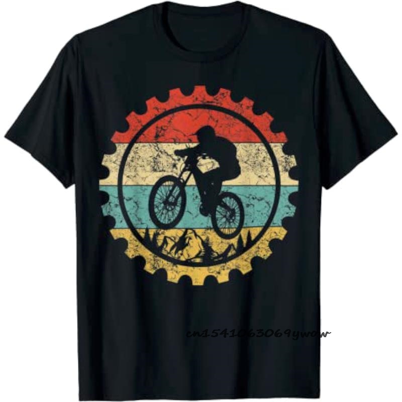 Mountain Bike Cycle Men Tshirts Vintage Downhill Mount MTB New T Shirt for Men Pure Cotton Print Tees Camisas