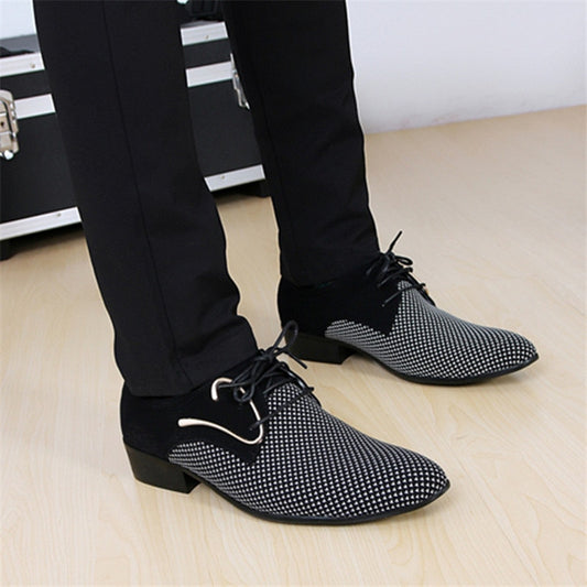 Mens Leather Concise Shoes Men&#39;s Business Dress Pointy Plaid Black Shoes Breathable Formal Wedding Basic Shoes Men 2022 loafers