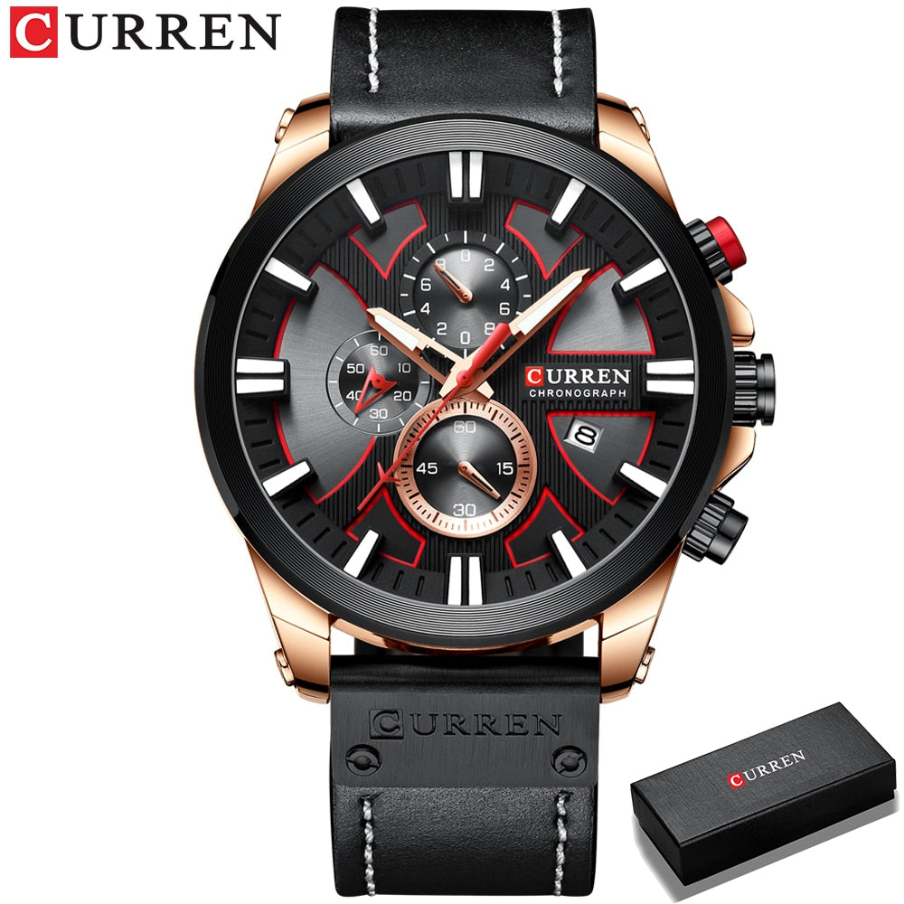 New CURREN Men Watches Fashion Quartz Wrist Watches Men&#39;s Military Waterproof Sports Watch Male Date Clock Relogio Masculino