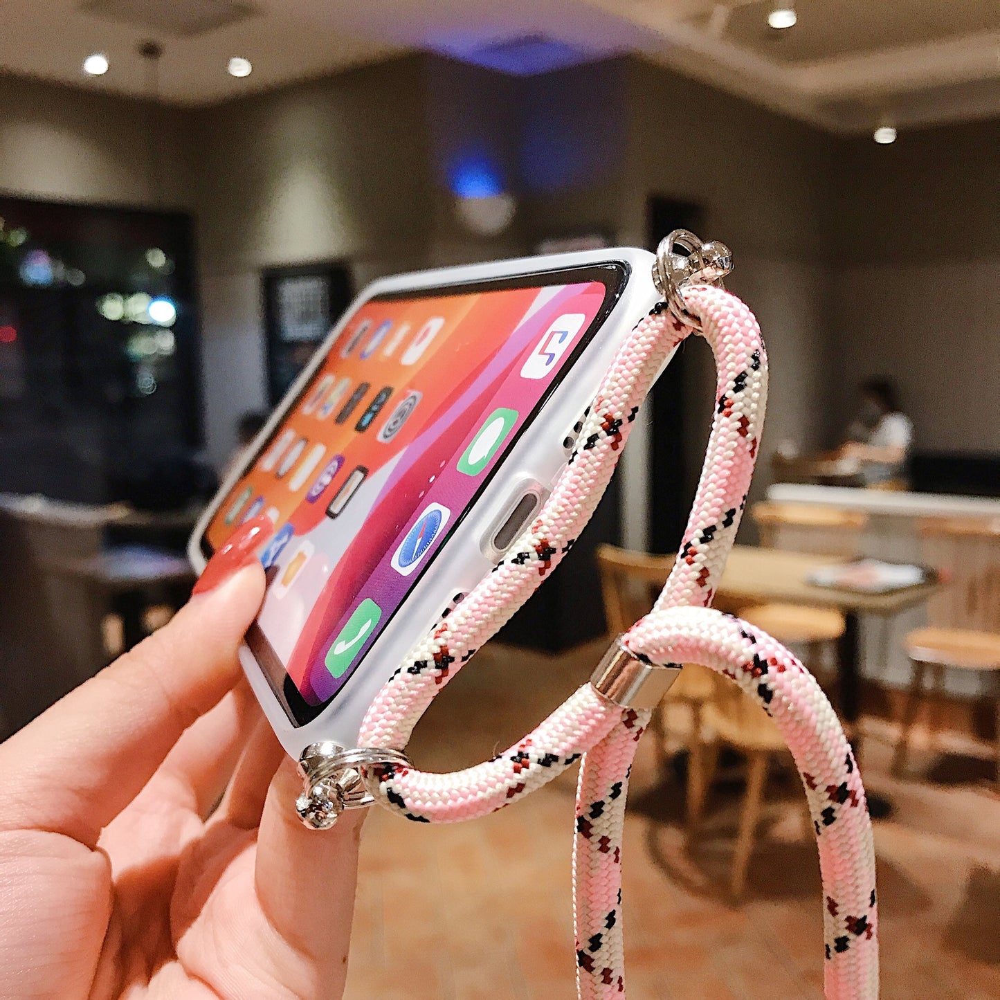 LACK Conch Shell Tape Necklace Lanyard Phone Case for 12 11Pro XS Max XR X 7 8Plus SE Strap Cord Chain Carry Cover Cases Hang