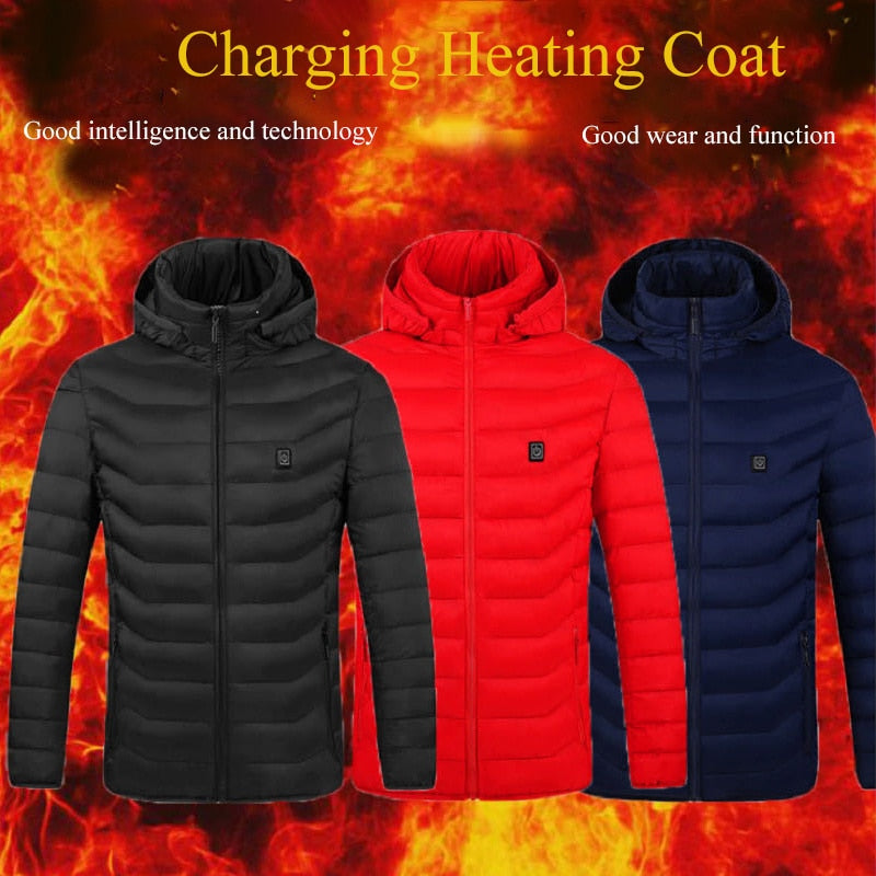 4 Areas Winter Outdoor Charging Heating Jackets Temperaturing Heated Jackets USB Men's Women's Warm Sports Thermal Heatable Vest