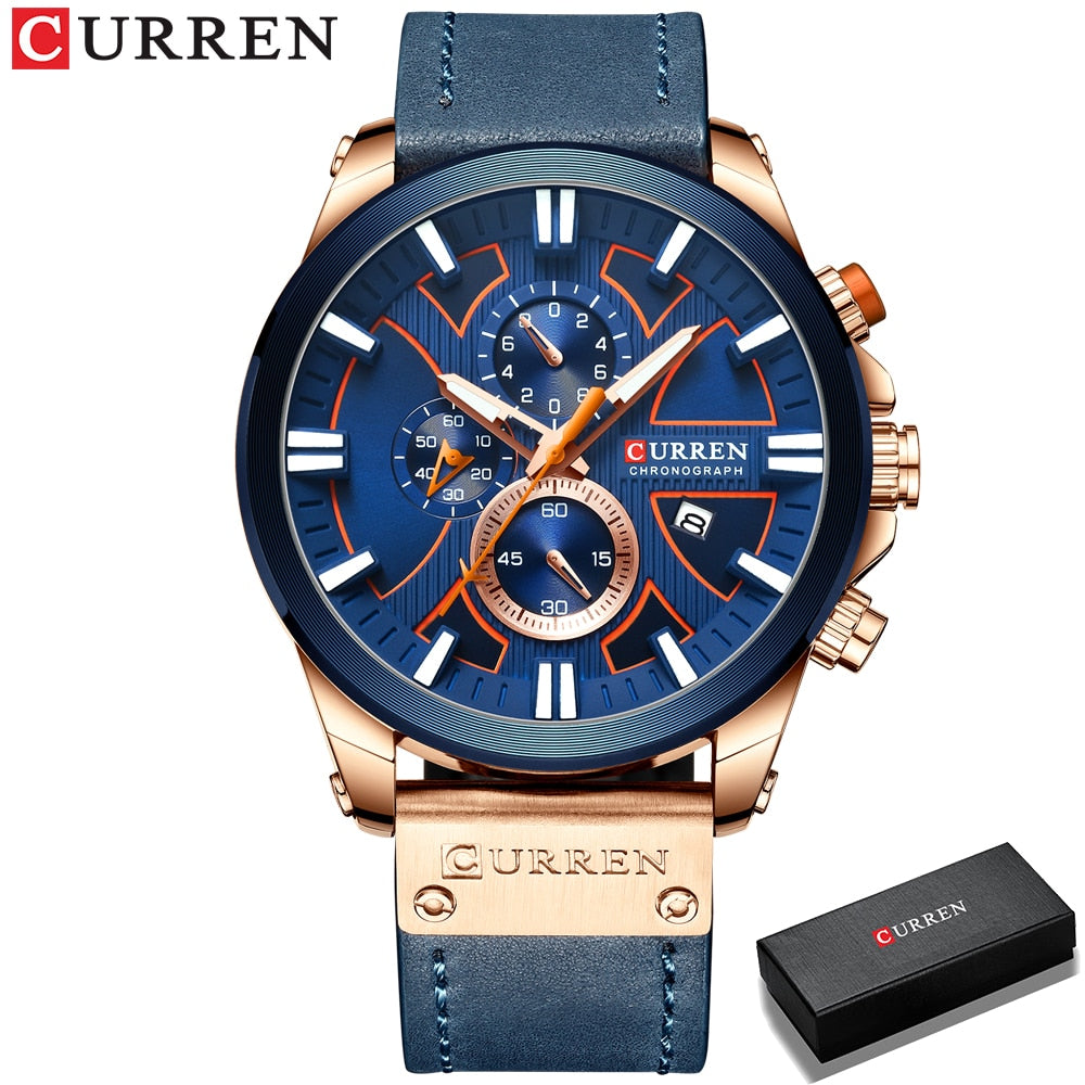 New CURREN Men Watches Fashion Quartz Wrist Watches Men&#39;s Military Waterproof Sports Watch Male Date Clock Relogio Masculino