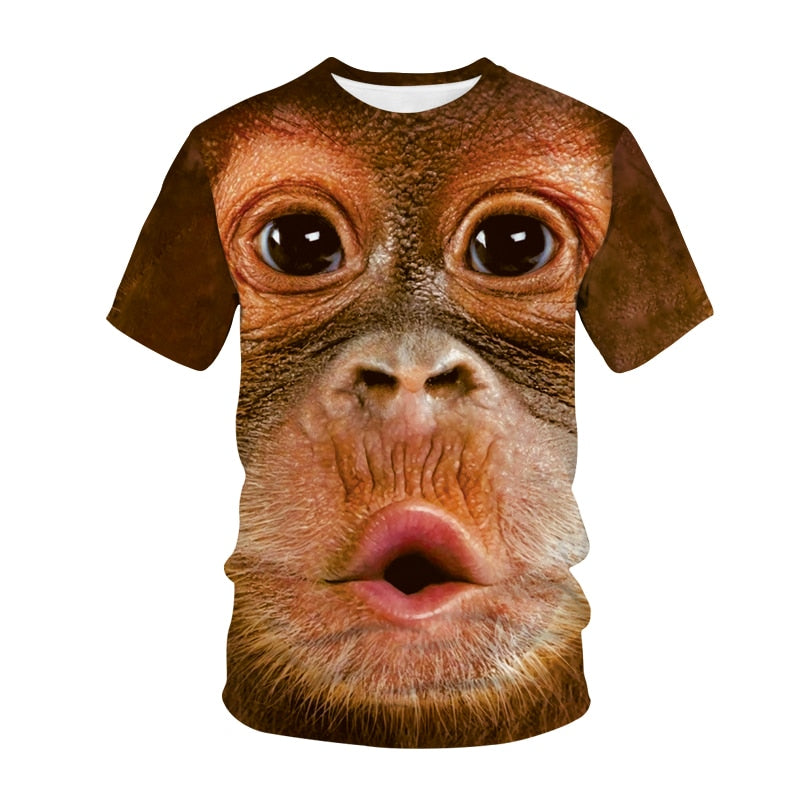 Newest Funny T-Shirts Monkey Gorilla 3D Print Streetwear Men Women Animal Fashion T Shirt Hip Hop Tshirt Tops Kids Boys Clothing