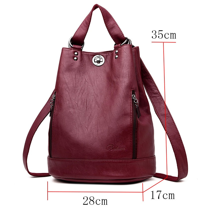 New Women Backpack High Quality Leather Backpacks School Bags for Teenage Girls Brand Luxury Shoulder Bag Bagpack Mochila