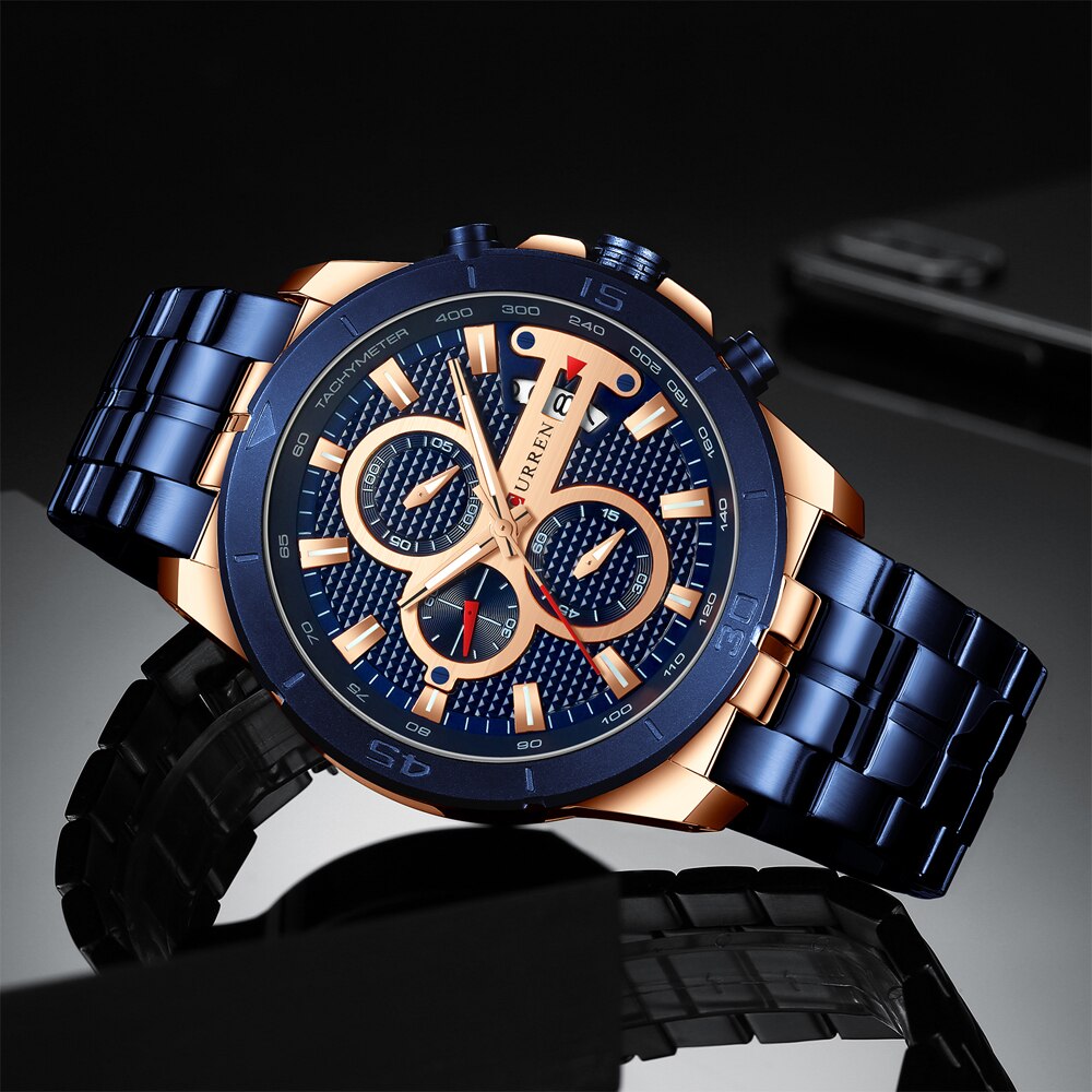 2019 Top Brand CURREN Fashion Men Watches Military Waterproof Quartz Wristwatch Male Sport Chronograph Relogio Masculino