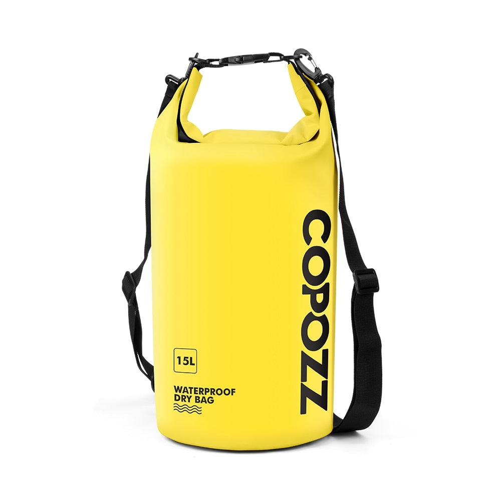 COPOZZ Swimming Bags Waterproof Bag Dry Bag PVC 15L Outdoor Sport Roll Top for Gym Travel Adjustable Personalized Storage Bags