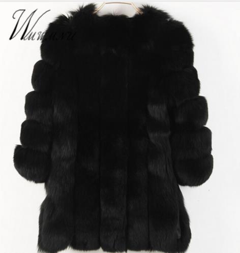 Fashion Luxury Faux Fox Fur Coat Women Plus Size S-4XL Winter Coat Thick Warm Fake Furry Fur Jacket Coats chaqueta mujer