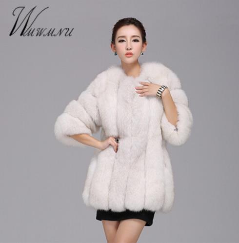 Fashion Luxury Faux Fox Fur Coat Women Plus Size S-4XL Winter Coat Thick Warm Fake Furry Fur Jacket Coats chaqueta mujer