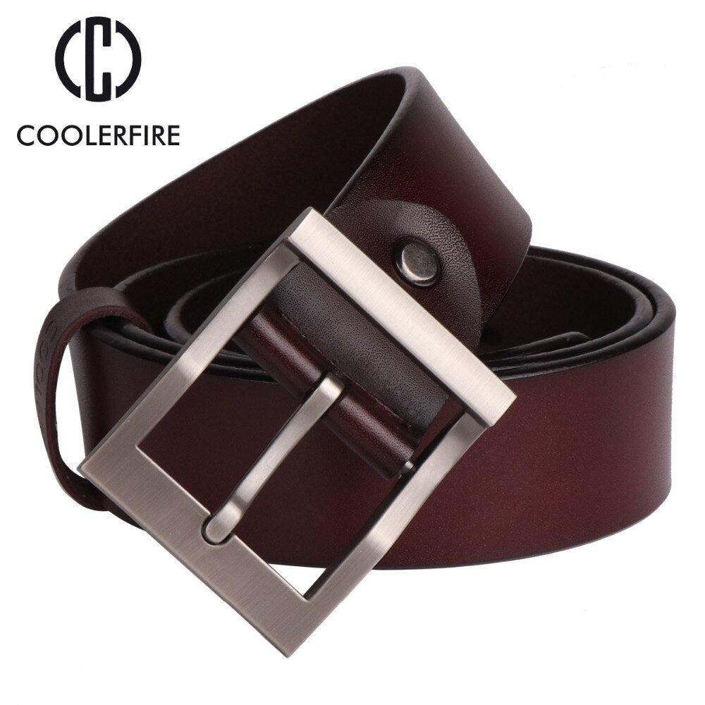 Coolerfire men's genuine leather belt designer belts men luxury strap male belts for men fashion  pin buckle for jeans HQ0231