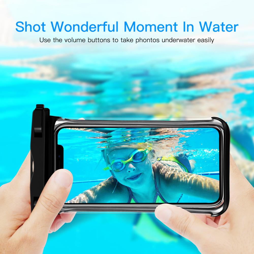 SEYNLI Waterproof Phone Case Transparent Mobile Phone Underwater Storage Bag Soft Cellphone Swimming Diving Protective Case