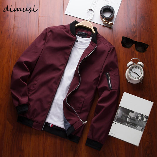 DIMUSI Spring Men&#39;s Bomber Zipper Jacket Male Casual Streetwear Hip Hop Slim Fit Pilot Baseball Coats Men Clothing Plus Size 4XL