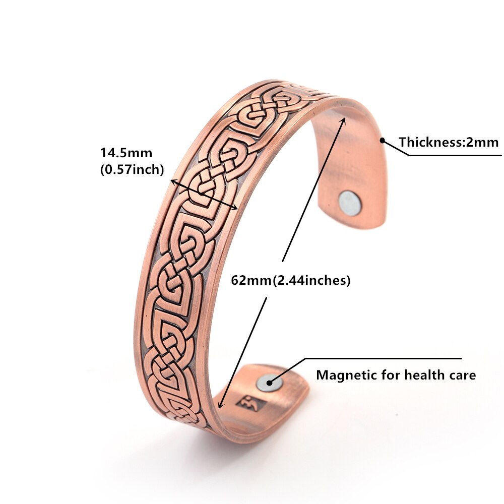 my shape Therapy Indian Jewelry magnetic bracelet health Antique Copper woman men jewelry power Vintage Man Cuff Bangle  New