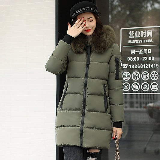 new hooded loose long women winter jacket with fur collar warm thick parka cotton padded female fashion womens coat parkas