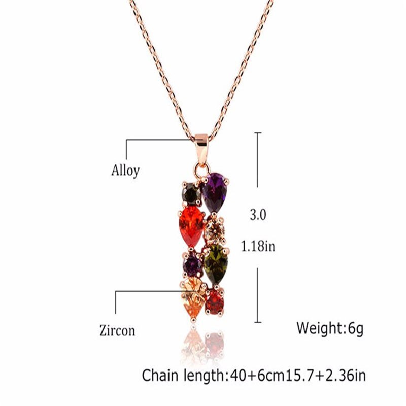 Manxiuni New Top Rose Gold Color Flower Jewelry Set Multicolor Cubic Zircon Pendant/Earrings/Ring Women Wedding Jewelry Sets