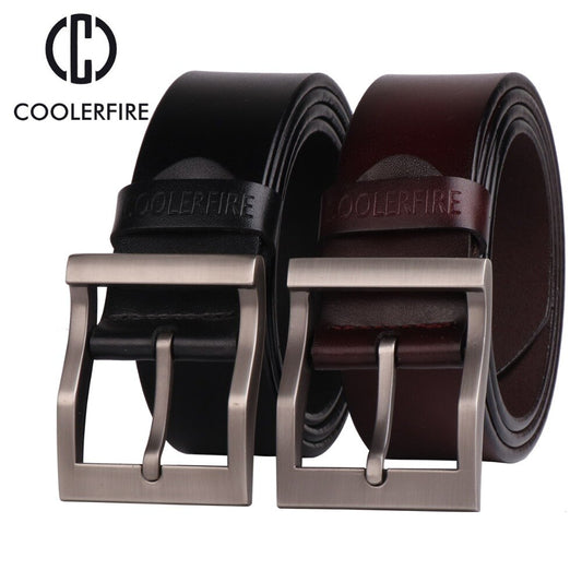 Coolerfire men's genuine leather belt designer belts men luxury strap male belts for men fashion  pin buckle for jeans HQ0231