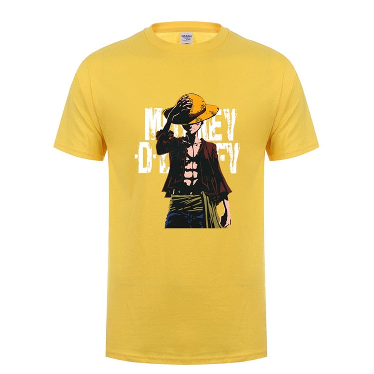 One Piece Luffy T Shirt Mens Casual Short Sleeve Cotton Tshirts Summer T Shirt