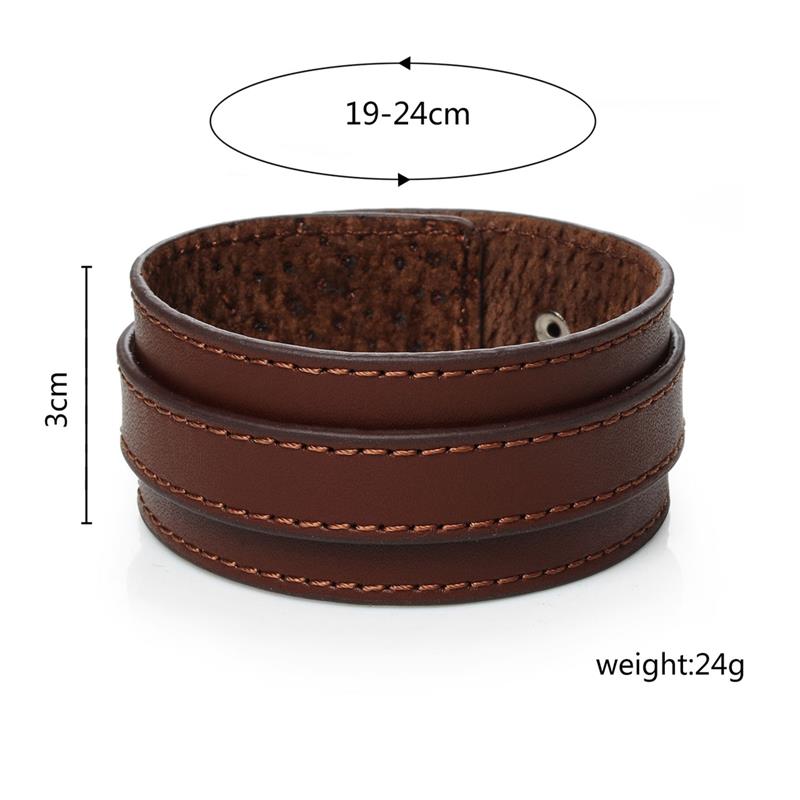 Jiayiqi Punk Men Jewelry Genuine Leather Bracelet Vintage Cuff Charm Bracelet for Men Leather Jewelry Pulsera bijoux Party Gifts