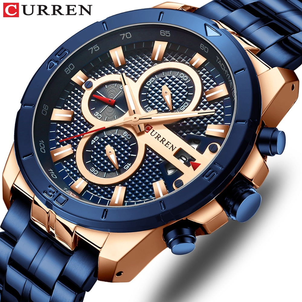 2019 Top Brand CURREN Fashion Men Watches Military Waterproof Quartz Wristwatch Male Sport Chronograph Relogio Masculino