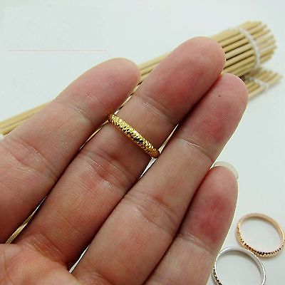 18k Soild Gold Ring For Women Girl Star Shining Band Real Rose Gold Lucky Carved Ring US Size 7 &8  Best Gift Ring  Jewelry