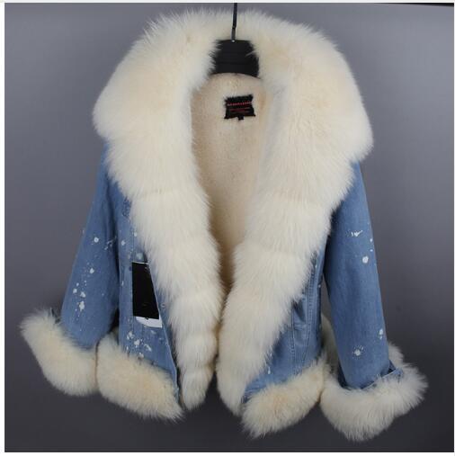 real fur women Short parka coat winter jacket real natural fox fur coat thick warm fur parkas