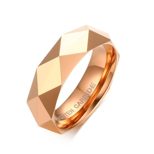 Solid Gold Tungsten Carbide Wedding Brands Men's Ring New Geometric Design Man Jewelry