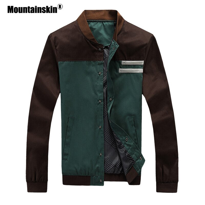 Mountainskin 4XL New Men&#39;s Jackets Autumn Military Men&#39;s Coats Fashion Slim Casual Jackets Male Outerwear Baseball Uniform SA461