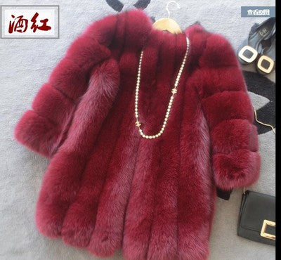 Fashion Luxury Faux Fox Fur Coat Women Plus Size S-4XL Winter Coat Thick Warm Fake Furry Fur Jacket Coats chaqueta mujer