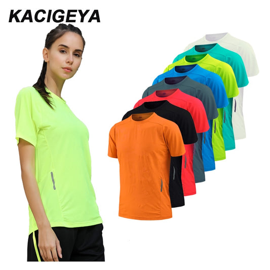 Women Dry Quick Short Sleeve Causal Sport Jerseys Fitness Trainer Running Tshirts Badminton Breathable Mesh Exercises Yoga Tee