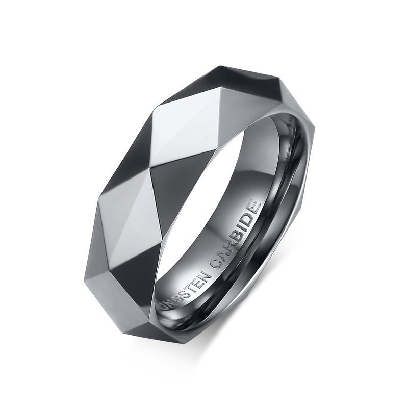 Solid Gold Tungsten Carbide Wedding Brands Men's Ring New Geometric Design Man Jewelry