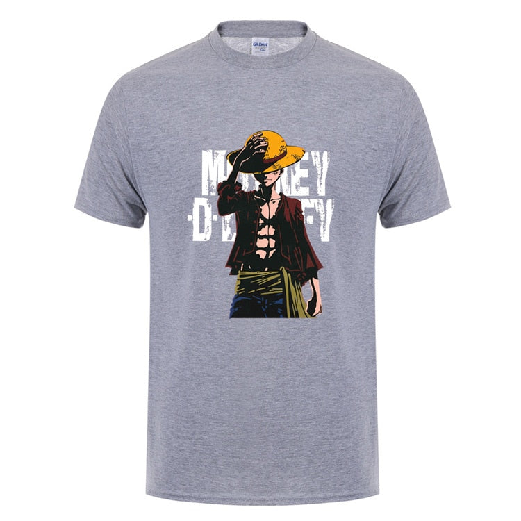 One Piece Luffy T Shirt Mens Casual Short Sleeve Cotton Tshirts Summer T Shirt