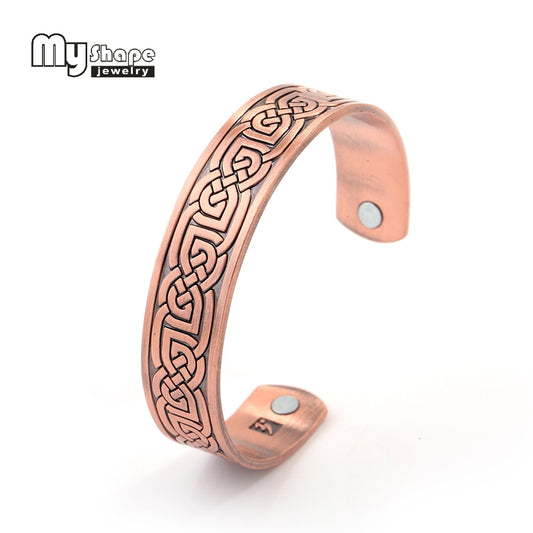 my shape Therapy Indian Jewelry magnetic bracelet health Antique Copper woman men jewelry power Vintage Man Cuff Bangle  New