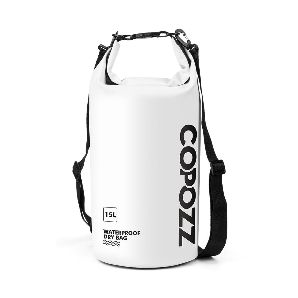 COPOZZ Swimming Bags Waterproof Bag Dry Bag PVC 15L Outdoor Sport Roll Top for Gym Travel Adjustable Personalized Storage Bags