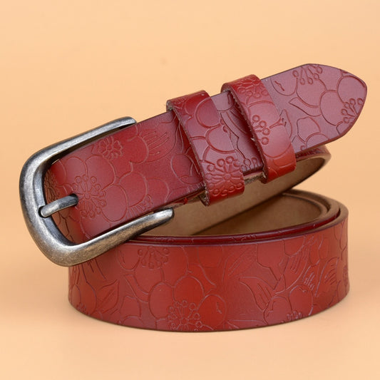 Hot New Vintage Belt Woman Genuine Leather Cow skin strap Fashion pin Buckle Belts For Women Top Quality jeans girdle