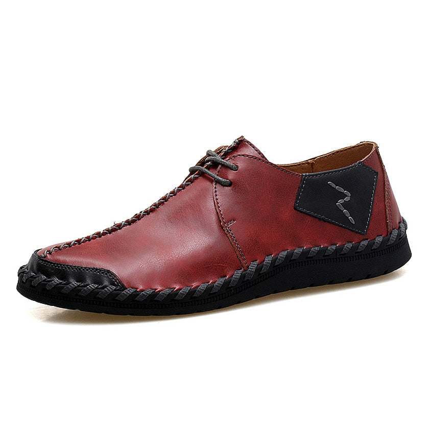 VANCAT Brand New Men Shoes Big Size 38-47 Mens Shoes Casual High Quality Split Leather Shoes Lace Up Man Flats Shoes