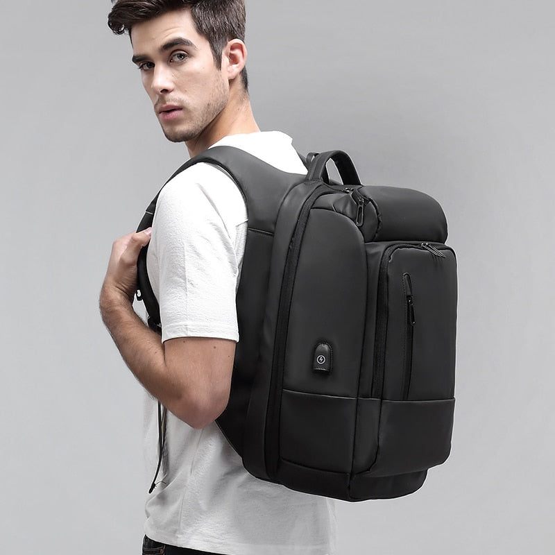 EURCOOL 17 Inch Laptop Backpack For Men Waterproof Functional with USB Charging Backpacks Male Business Men&#39;s Rucksack Mochila