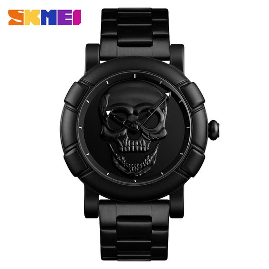 SKMEI Fashion Sport Mens Watches Top Brand Luxury Skull Watch Men 3Bar Waterproof Quartz Wristwatches Relogio Masculino 9178