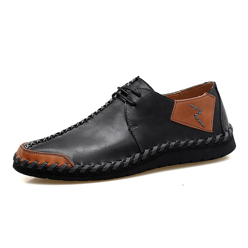 VANCAT Brand New Men Shoes Big Size 38-47 Mens Shoes Casual High Quality Split Leather Shoes Lace Up Man Flats Shoes