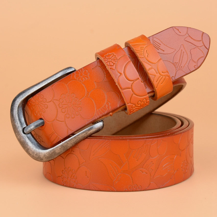 Hot New Vintage Belt Woman Genuine Leather Cow skin strap Fashion pin Buckle Belts For Women Top Quality jeans girdle