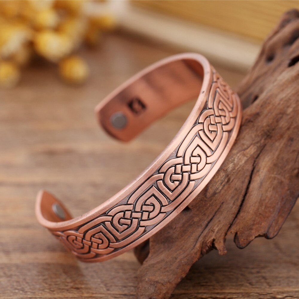 my shape Therapy Indian Jewelry magnetic bracelet health Antique Copper woman men jewelry power Vintage Man Cuff Bangle  New