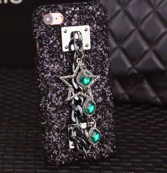 Phone Case for iPhone 11 12 13 Pro X XS MAX XR Bling Luxury Rhinestone Chain Girls Cover Back Tassel Case for iPhone 6 7 8 Plus