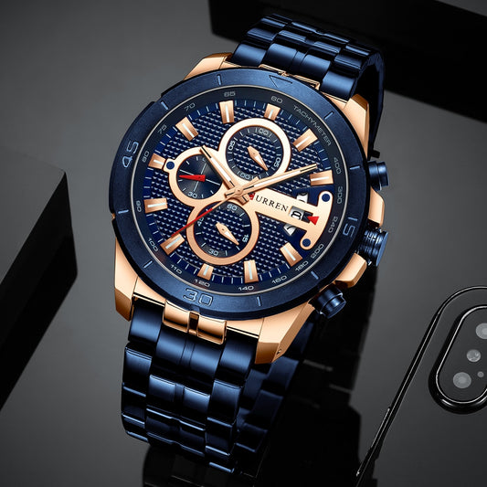 2019 Top Brand CURREN Fashion Men Watches Military Waterproof Quartz Wristwatch Male Sport Chronograph Relogio Masculino